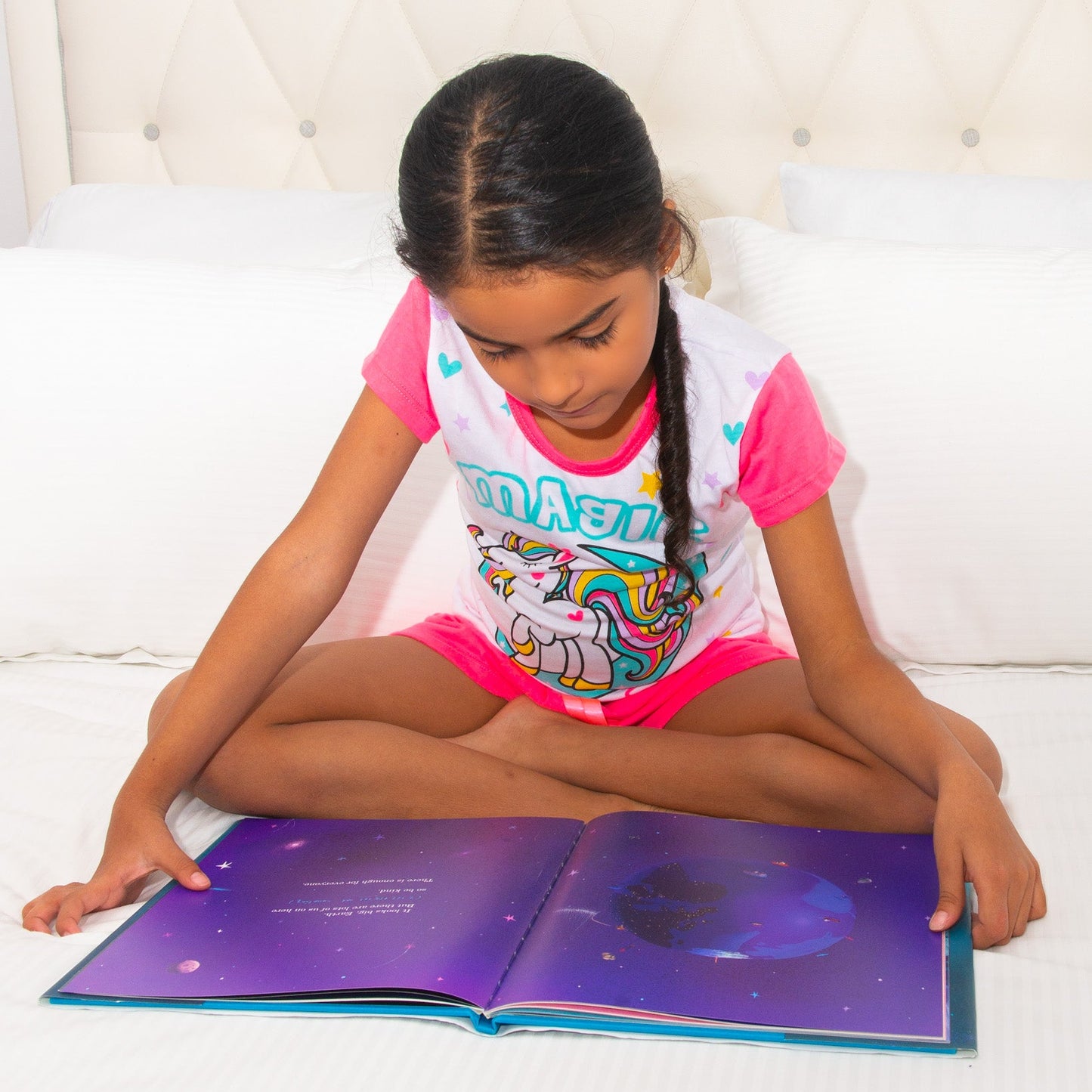 Pijama Infantil Sueños Mágicos- Manga corta y Pantalón corto en Algodón 100% Americano