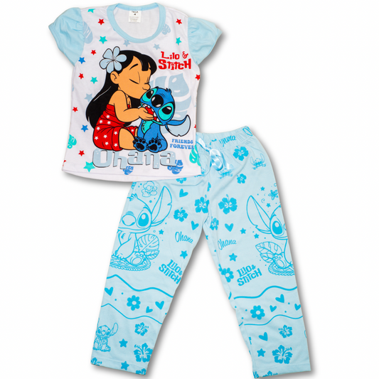 Pijama Infantil Aventura Tropical- Manga corta Bombacha y Pantalón largo en algodón Americano