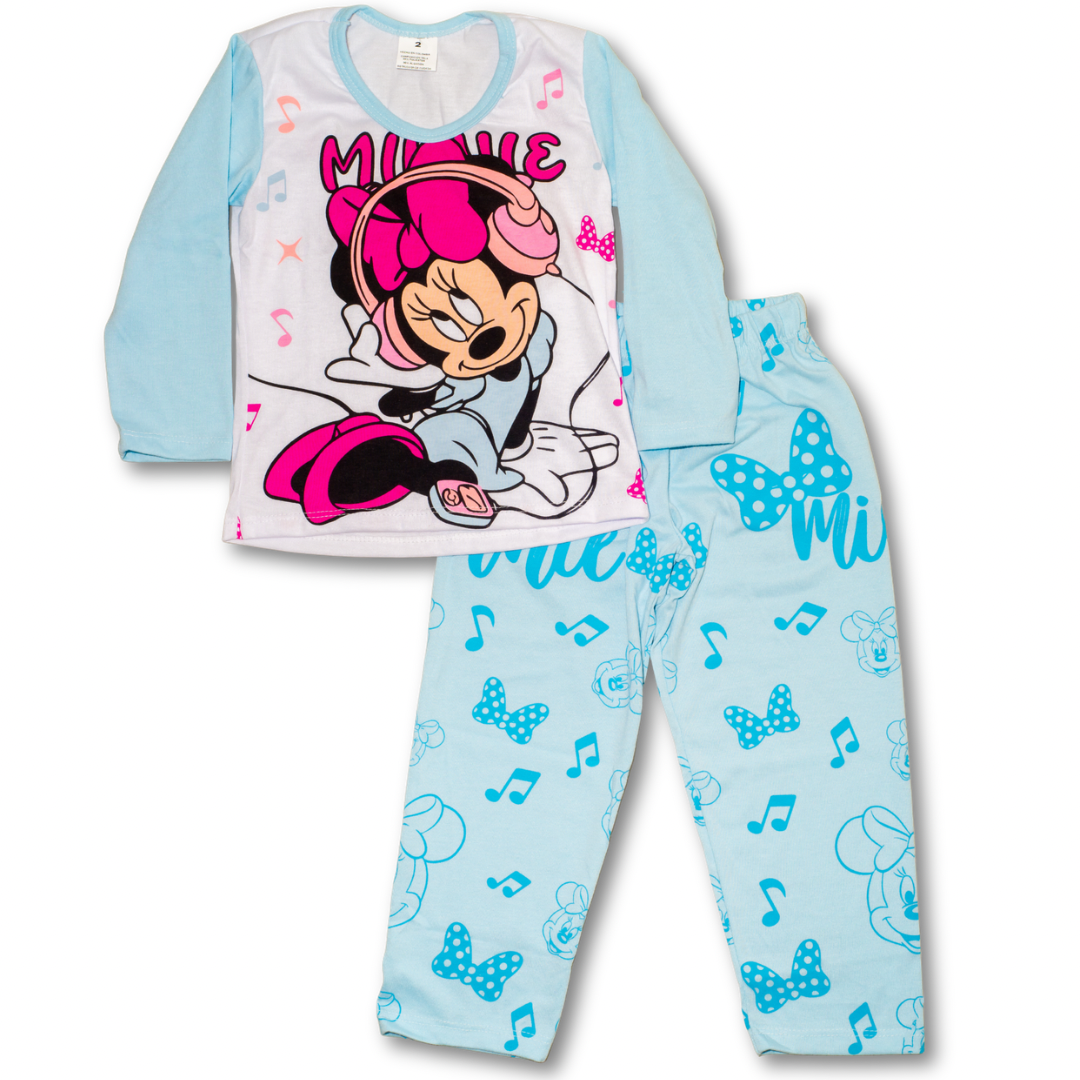 Pijama Infantil Ratona Encantadora- Manga larga y Pantalón largo en algodón Americano
