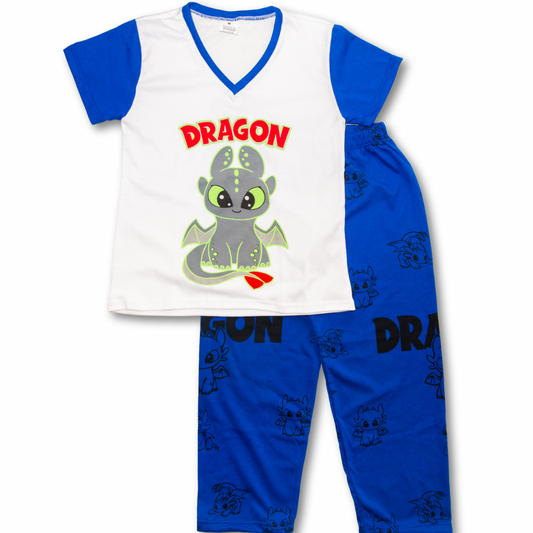 Pijama Infantil Sueño de Dragones – Manga Corta en algodón 100% Americano