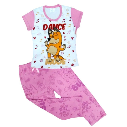 Pijama Infantil Dulce Cachorrita - Manga corta y Pantalón largo en algodón Americano